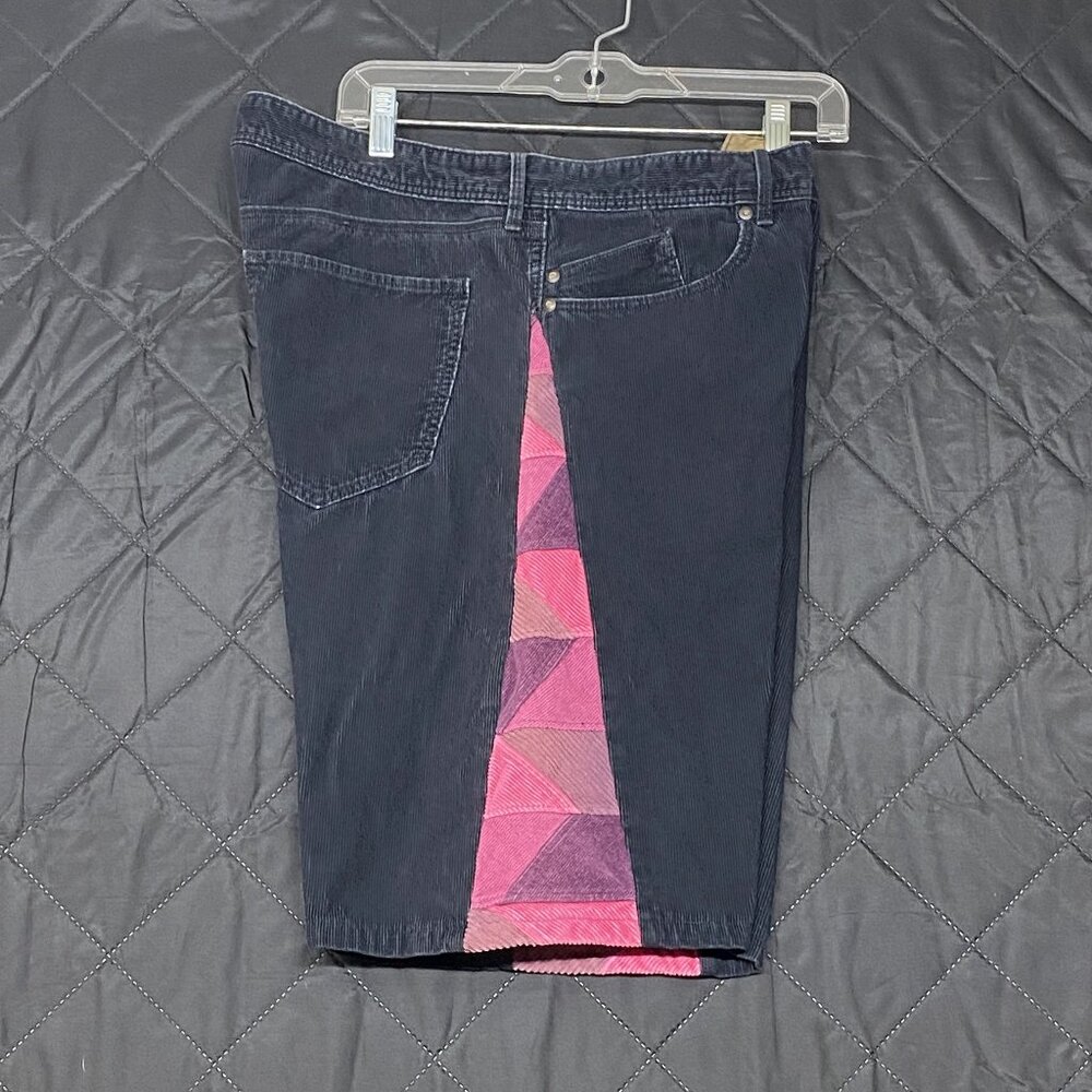 Men's Patchwork Shorts Reworked Corduroy Handmade Upcycled Boho Festival Sz. 35